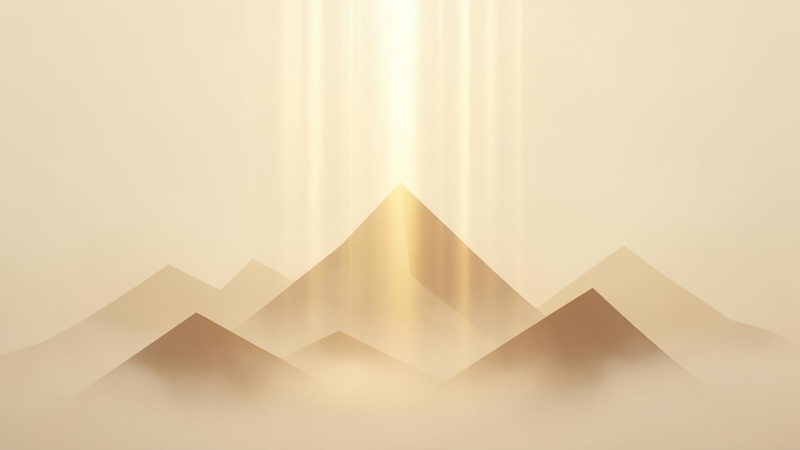 Golden light over abstract mountain peaks — the climb